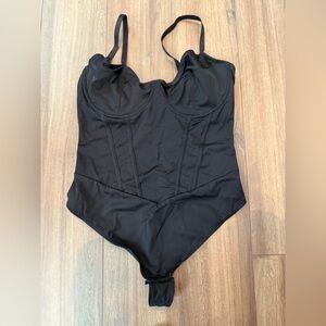 New without tags Popilush Shapewear Black Corset-Style Bodysuit